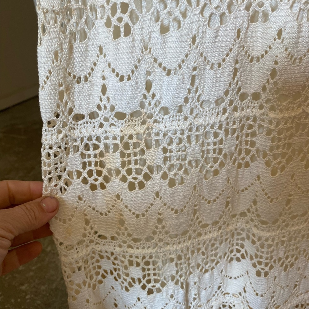 Hand-made 70’s vintage crochet wedding dress size 2 - Picture 4 of 6